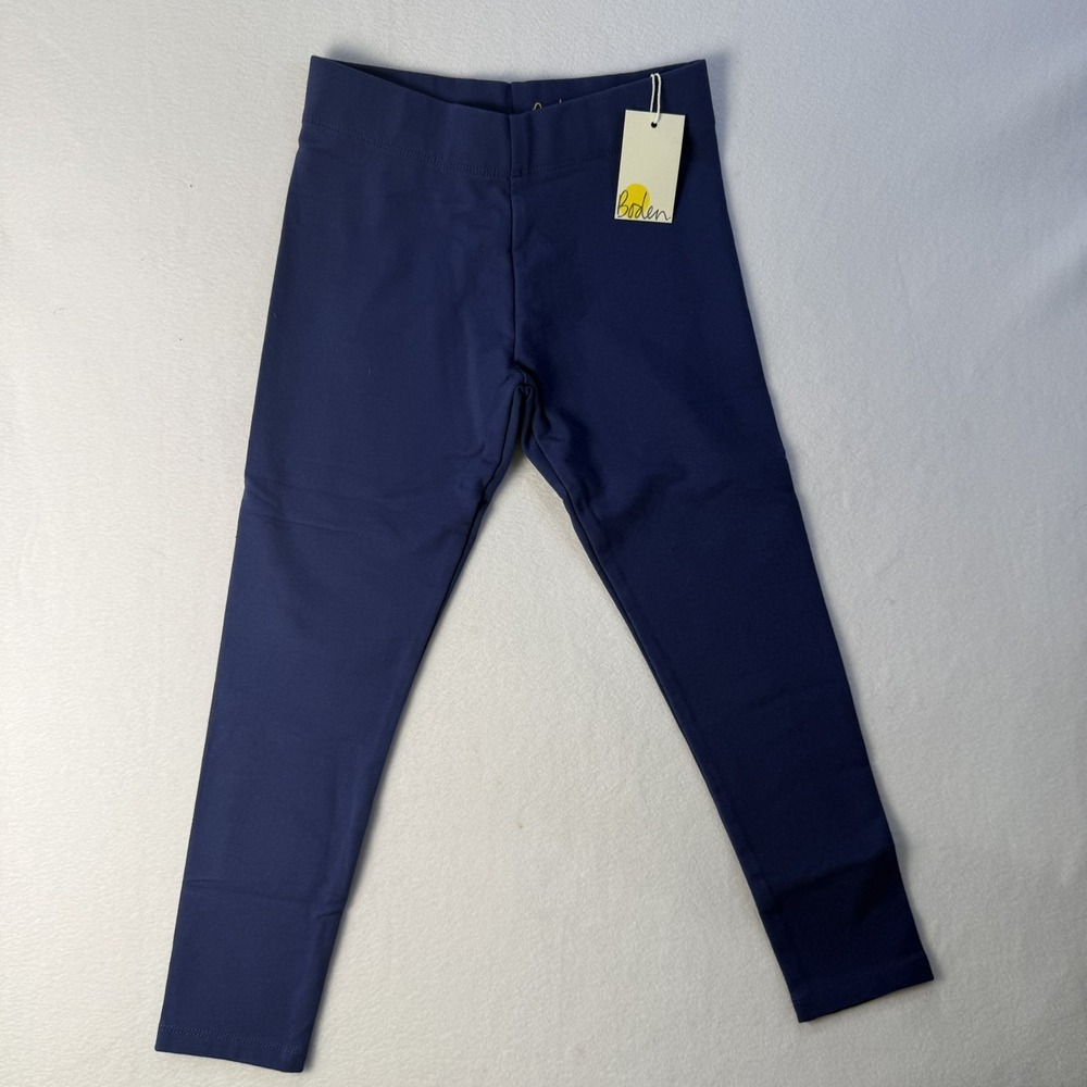 Mini Boden Girl's Pull-On Plain Solid Print Leggings Blue Size 6-7 years NWT